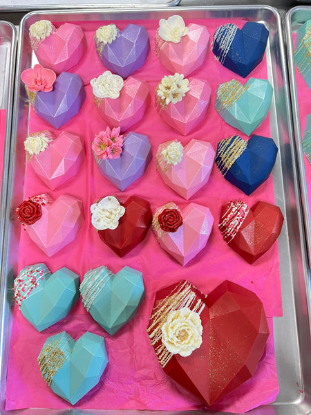 Strawberries with Large Chocolate Heart