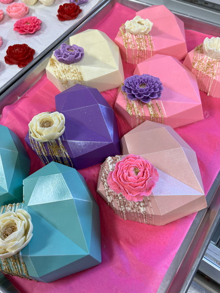 Strawberries with Large Chocolate Heart