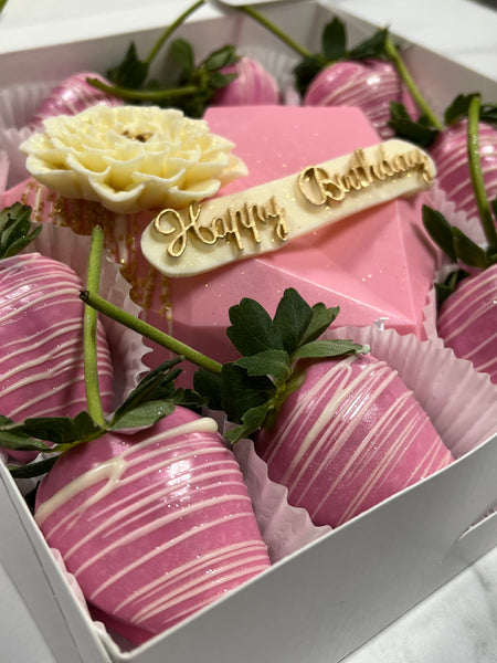 Strawberries with Large Chocolate Heart