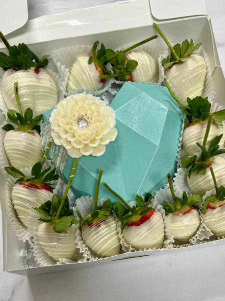 Strawberries with Large Chocolate Heart