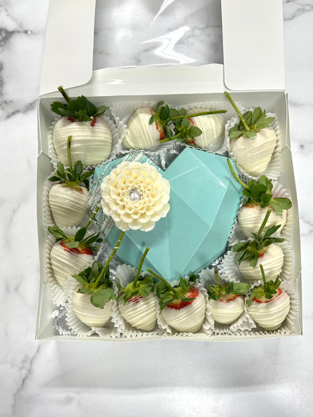 Strawberries with Large Chocolate Heart