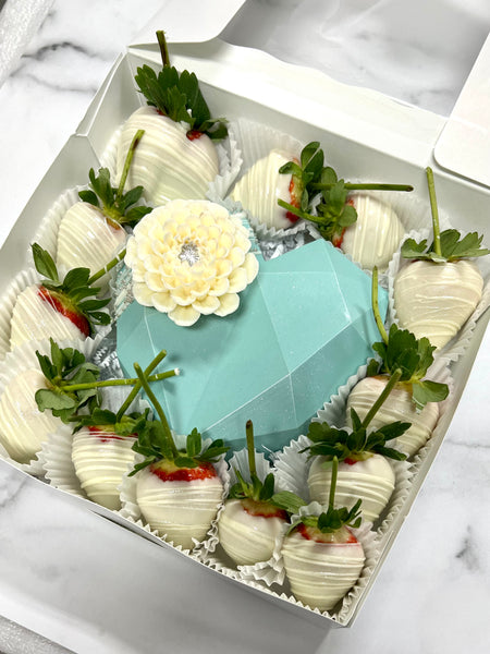 Strawberries with Large Chocolate Heart