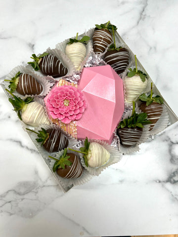 Strawberries with Large Chocolate Heart